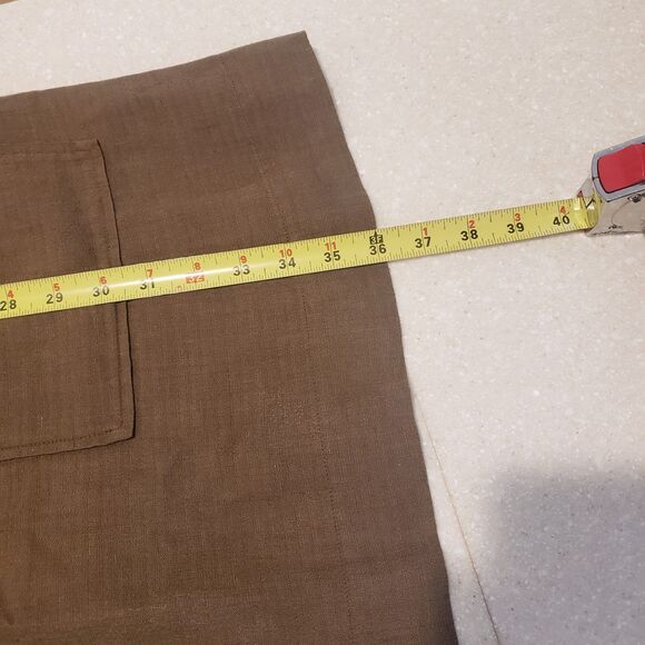 Eileen Fisher Linen Tencel Blend Short Sleeve Pocket Dress Medium Brown Zip - Picture 10 of 14